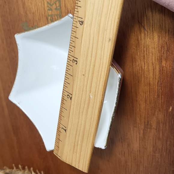 Vintage Silesia Porcelain Umbrella Edge Trinket Dish Bowl with Pink Roses Gilt - Picture 14 of 15